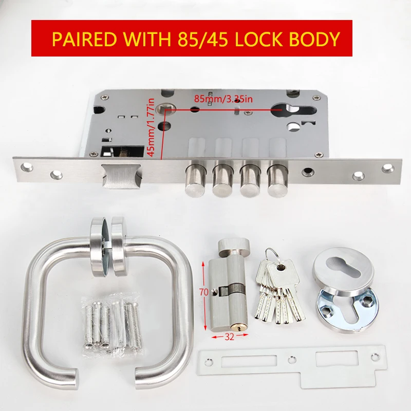 High Quality 304 Stainless Steel Split Door Lock Handle Fire Door Handle Brushed Surface Multiple Appearances