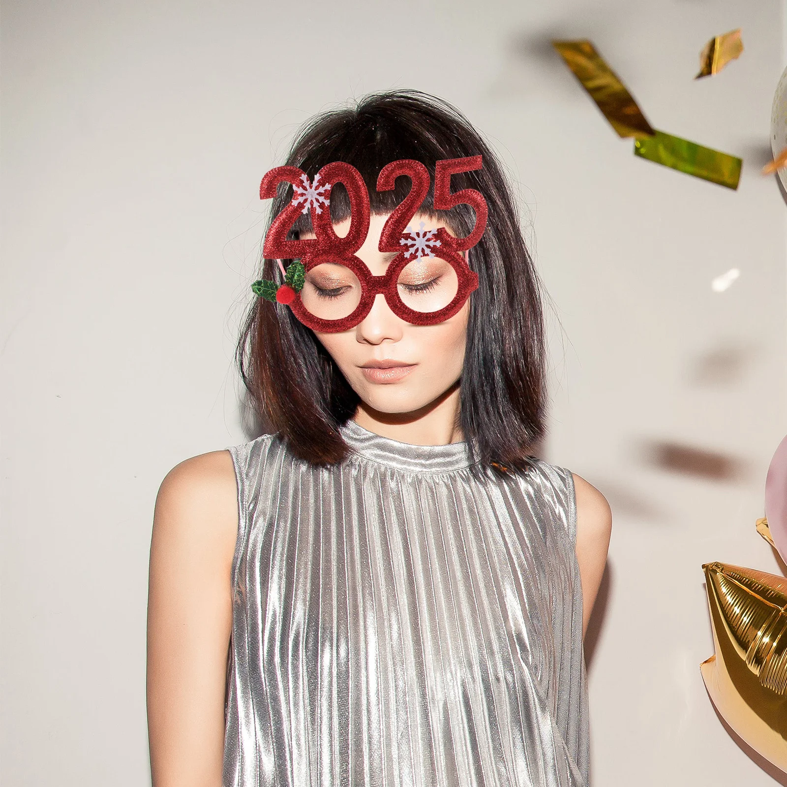 

2025 Number Glasses Red Christmas Party Eyeglasses Frames for Festival Wear Cute Xmas Party Supplies Decor Xmas Glasses Frames