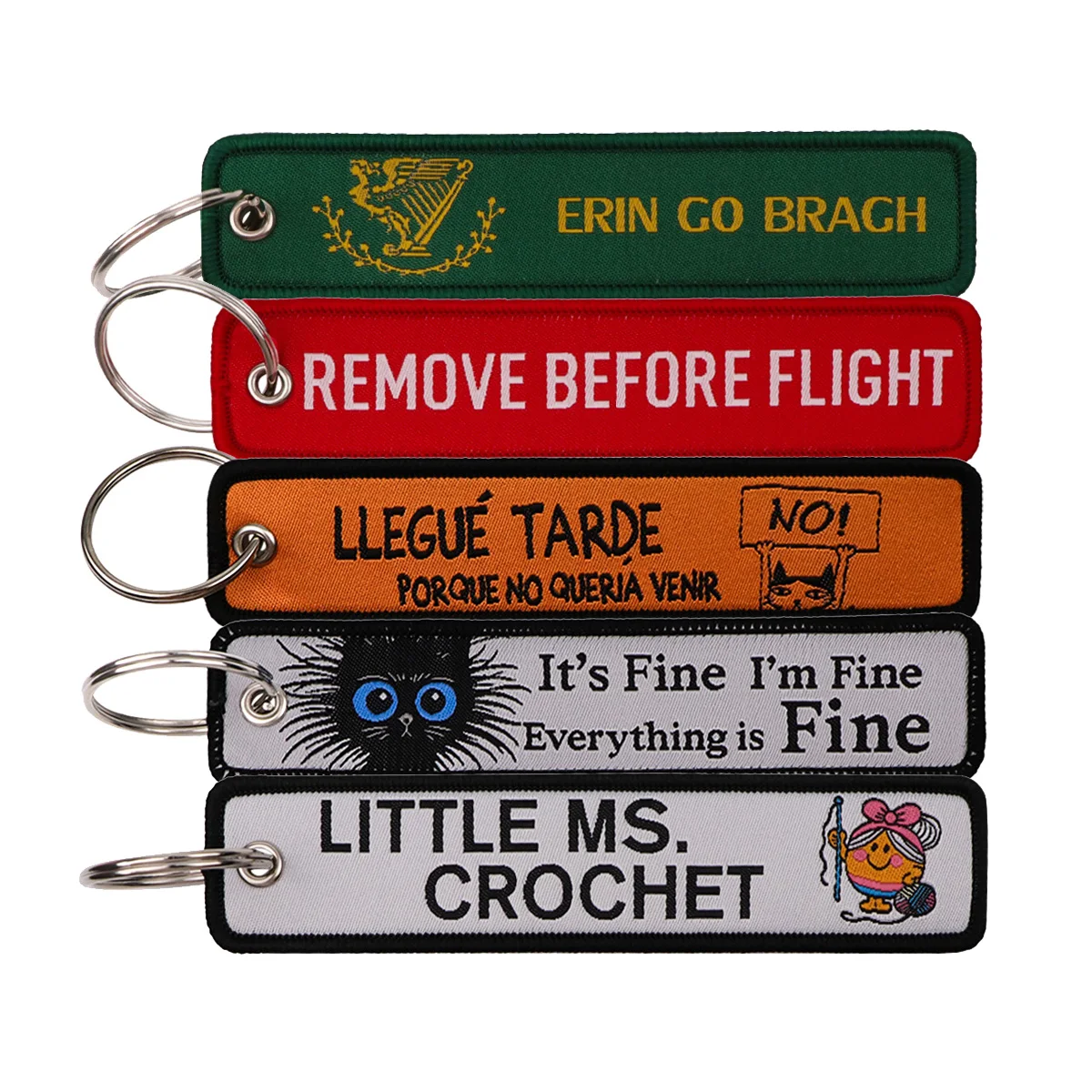 

Quote Phrase Word Embroidery Keychain Key Tag For Motorcycles Cars Backpack Fashion Keyring Accessories Gifts for Friends