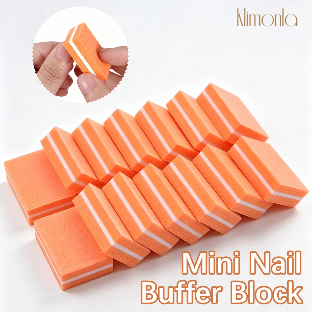20/50/100 Stück Klimonla Nagelfeilenblöcke, professionelle doppelseitige Maniküreblöcke, Mini-Orange, hochwertige Nagelkunst-Feilenblöcke