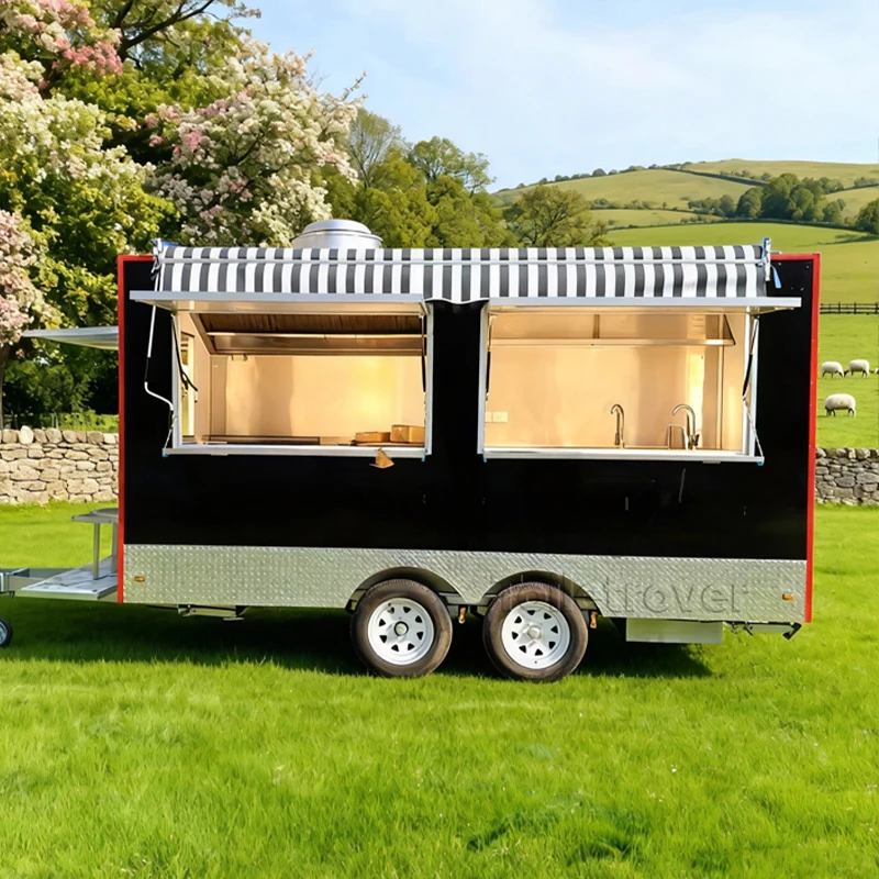 

Квадратный мобильный прицеп для еды Taco, современный мобильный грузовик для кофе и конфет, торговый автомат для фруктов