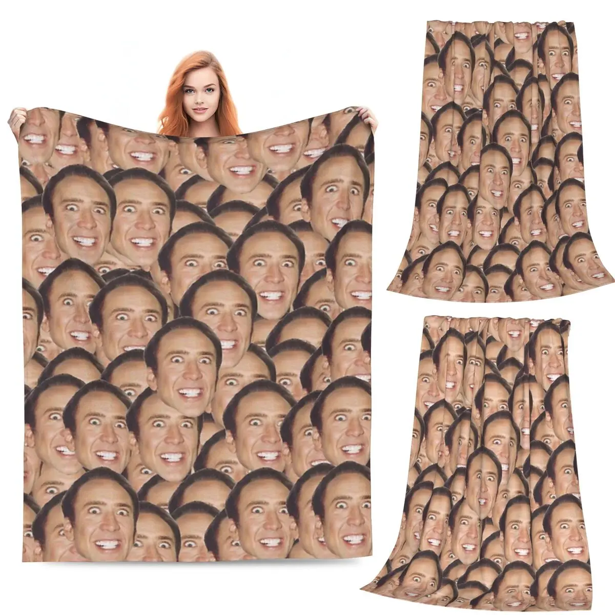 

Nicolas Cage Meme Blanket Flannel Sofa Throw Blanket Portable Throw Blankets for Home Bedroom Outdoor Throws Bedspread Quilt