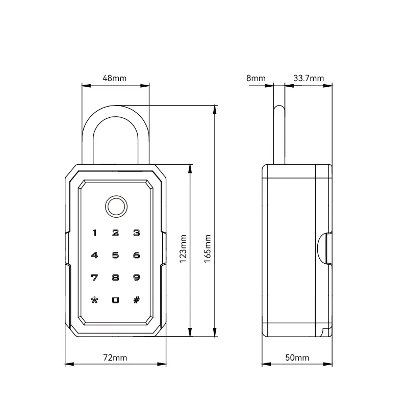 RAYKUBE TTlock Tuya Security Boxes password Smart Fingerprint Digital Cerradura Inteligente Tuya Electronic Portable Lock Boxes