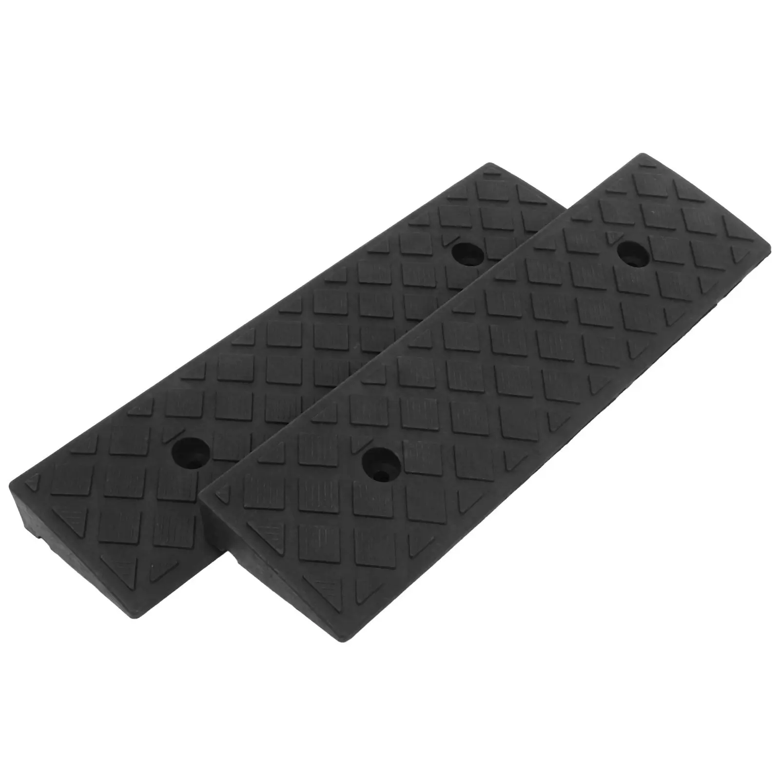 

2Pcs Threshold Ramps Heavy Duty Plastic Curb Ramp for Driveway Vehicle Wheelchair Mower Entry Home Use Drive Over Cable