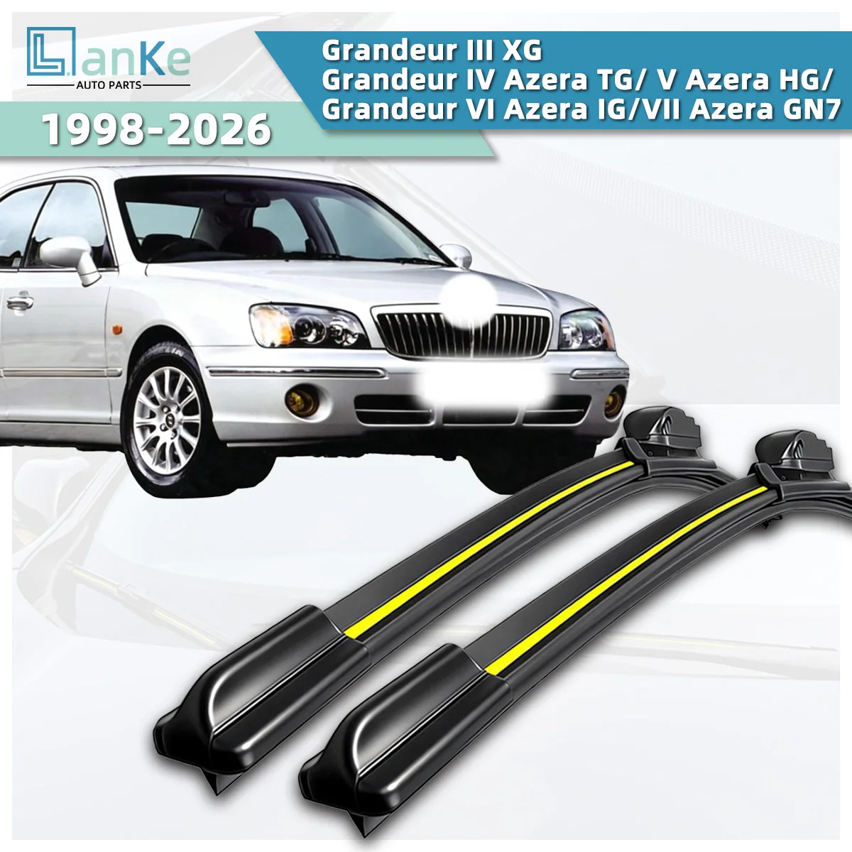 Lanke Wiper Fit For Hyundai Grandeur III XG/ IV Azera TG/ V Azera HG/ VI Azera IG/ VII Azera GN7 (1998-2026) Car Front Wiper