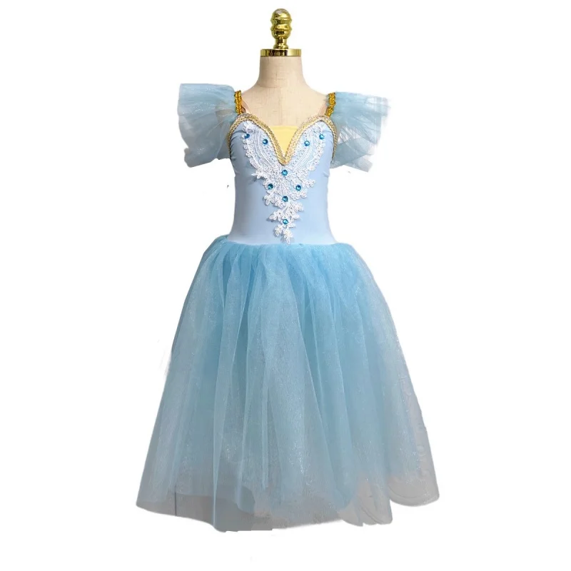 pd06053-キャミソールロングバレエドレス-大人と子供用-スワンレイクチュチュ-ガールズパフォーマンスコスチューム