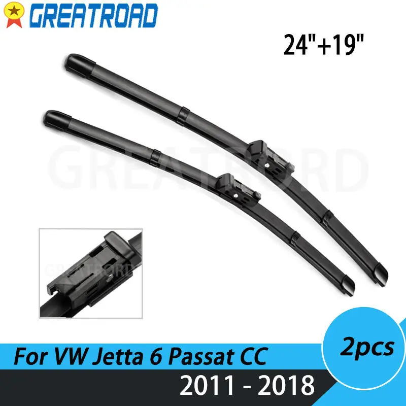 Wiper LHD & RHD Front Wiper Blades For VW Jetta 6 MK6 A6 Passat CC 2011 - 2018 Windshield Windscreen Front Window 24