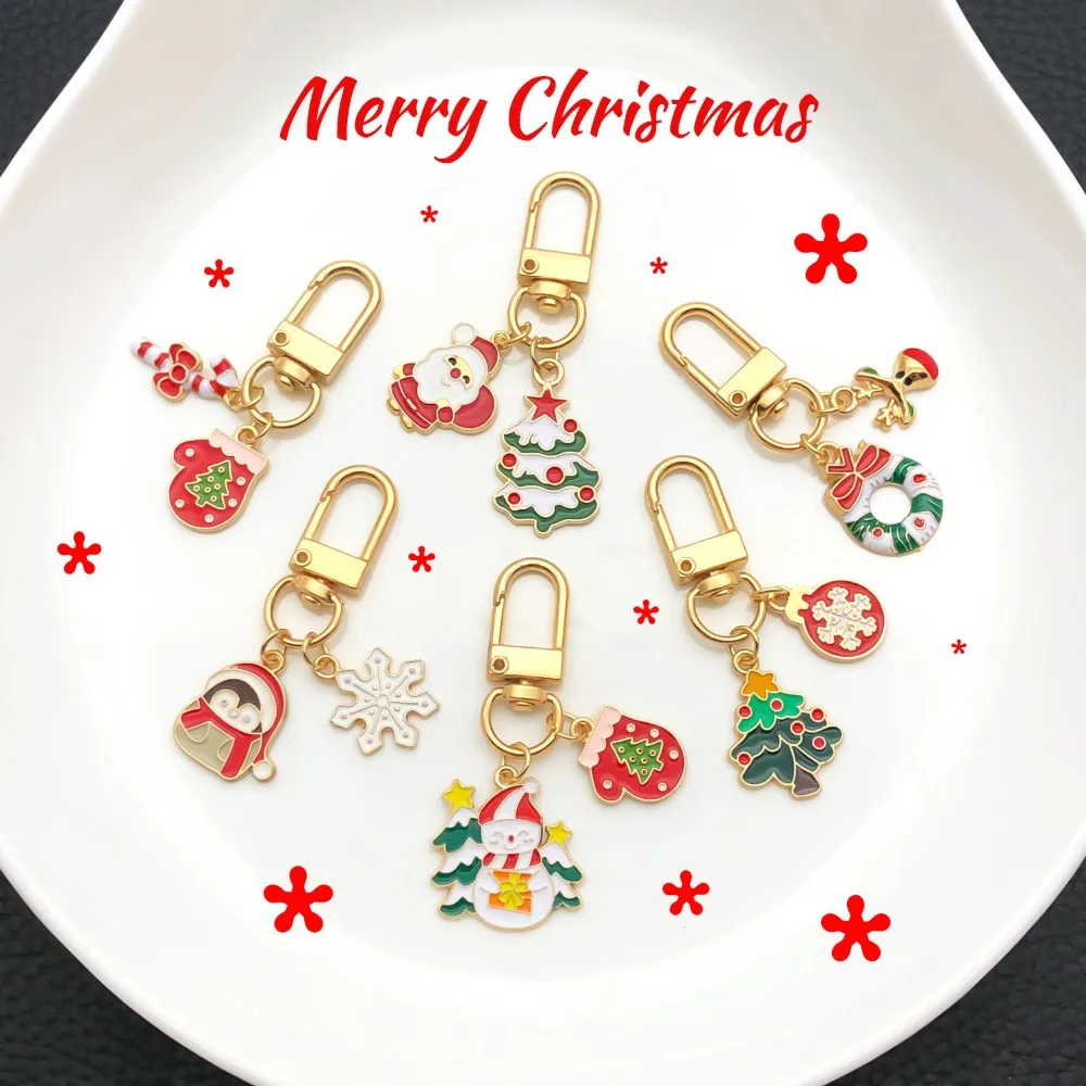 U-shaped Cartoon Christmas Series Cute Santa Claus Keychain Creative Bag Pendant Decoration Holiday Small Gifts Wholesale