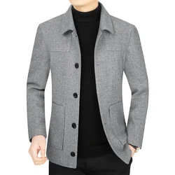 Männer Kaschmir Blazer Anzüge Jacken Wolle Mischungen hochwertige neue männliche Business Freizeit anzüge Mäntel Blazer Mäntel Herren bekleidung 4