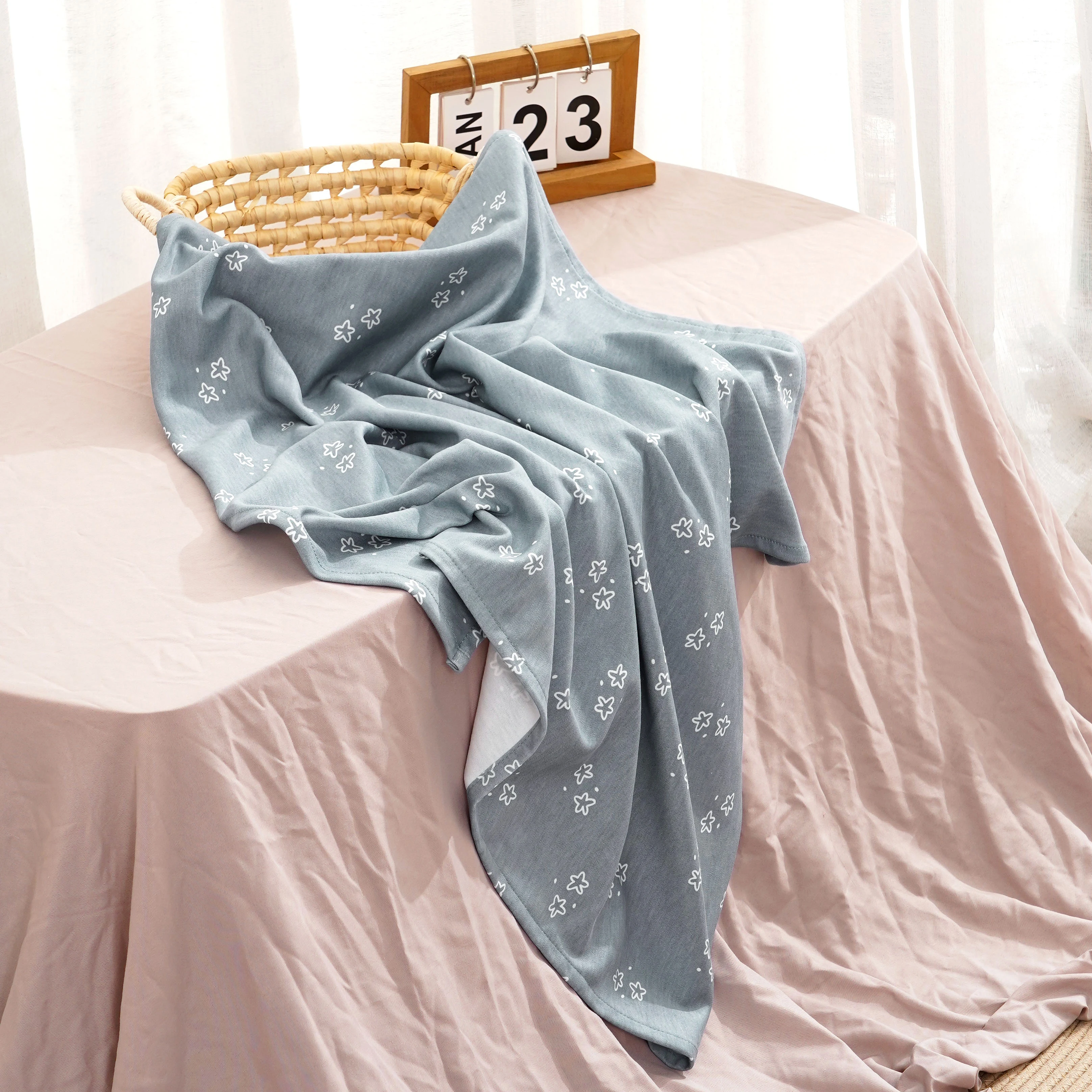 

HappyFlute 80x80cm Bamboo Cotton Baby Blanket Super Soft High-Quality Print Comfortable Infant Blanket for Babies