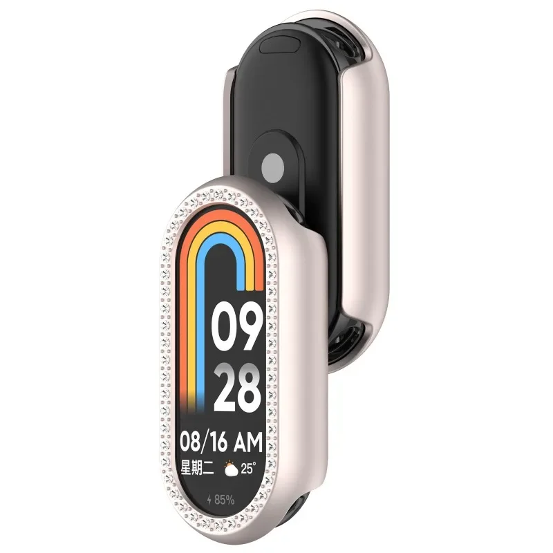 Custodia in vetro + per Xiaomi Mi Band 8 PC + Diamond copertura protettiva per paraurti All-around per Mi Band8