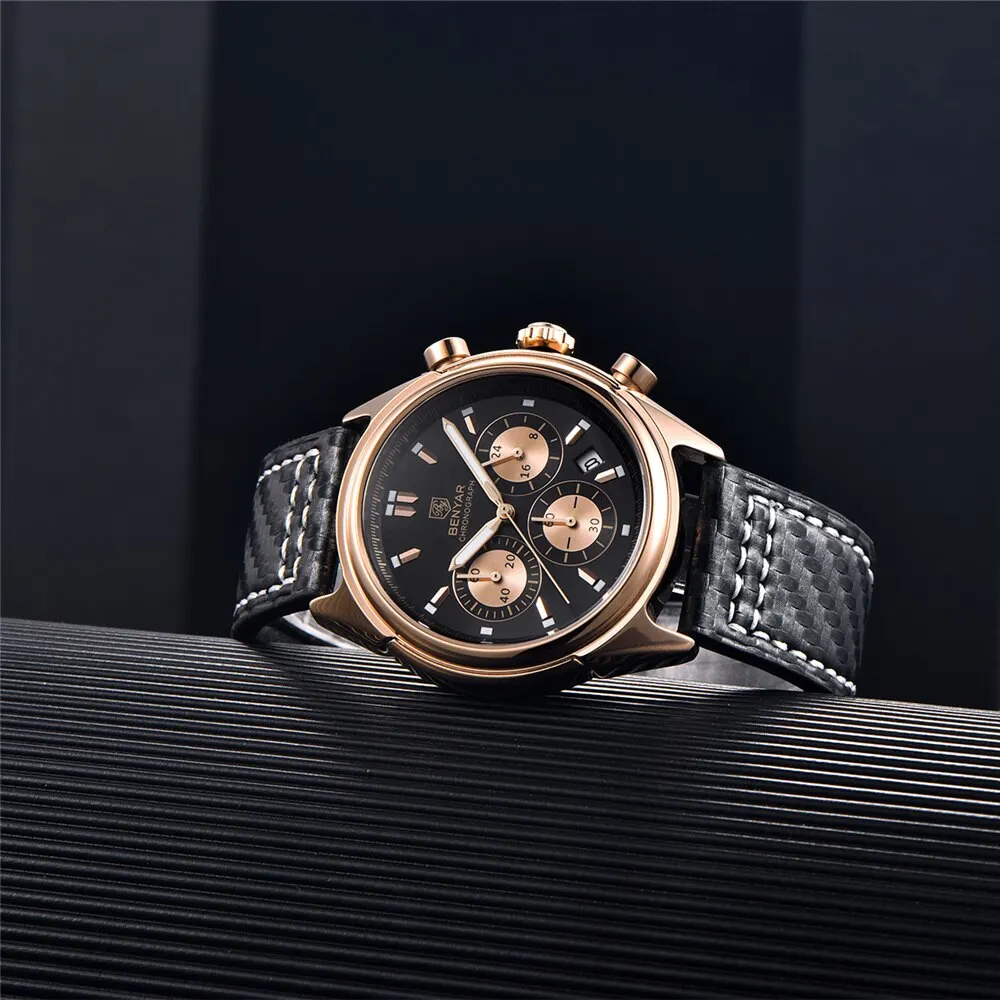 BENYAR 2024 New Watches Men Luxury Brand Chronograph Male Sport Watches Waterproof Stainless Steel Quartz Watch Relojes Hombre