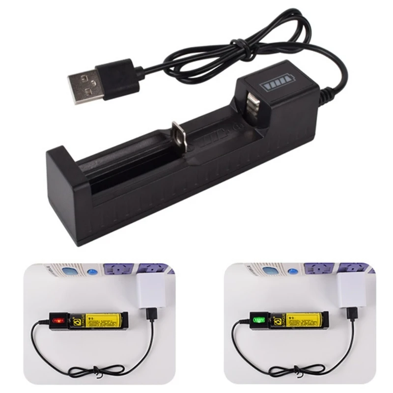 USB Charger Universal Lithium Batteries for Smart Charging Adapter for 4.2V 18650 18490 Li-ion Batteries 1 Slot Charger