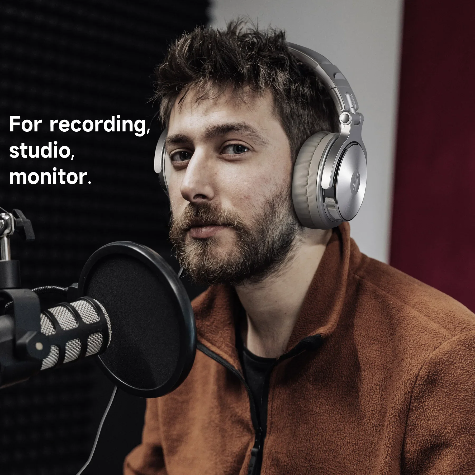 Oneodio Pro 10 سماعات رأس سلكية فوق الأذن سماعة رأس سلكية صوتية عالية الدقة مع ميكروفون ستوديو DJ سماعات رأس ستيريو 3.5 ملم/6.35 ملم