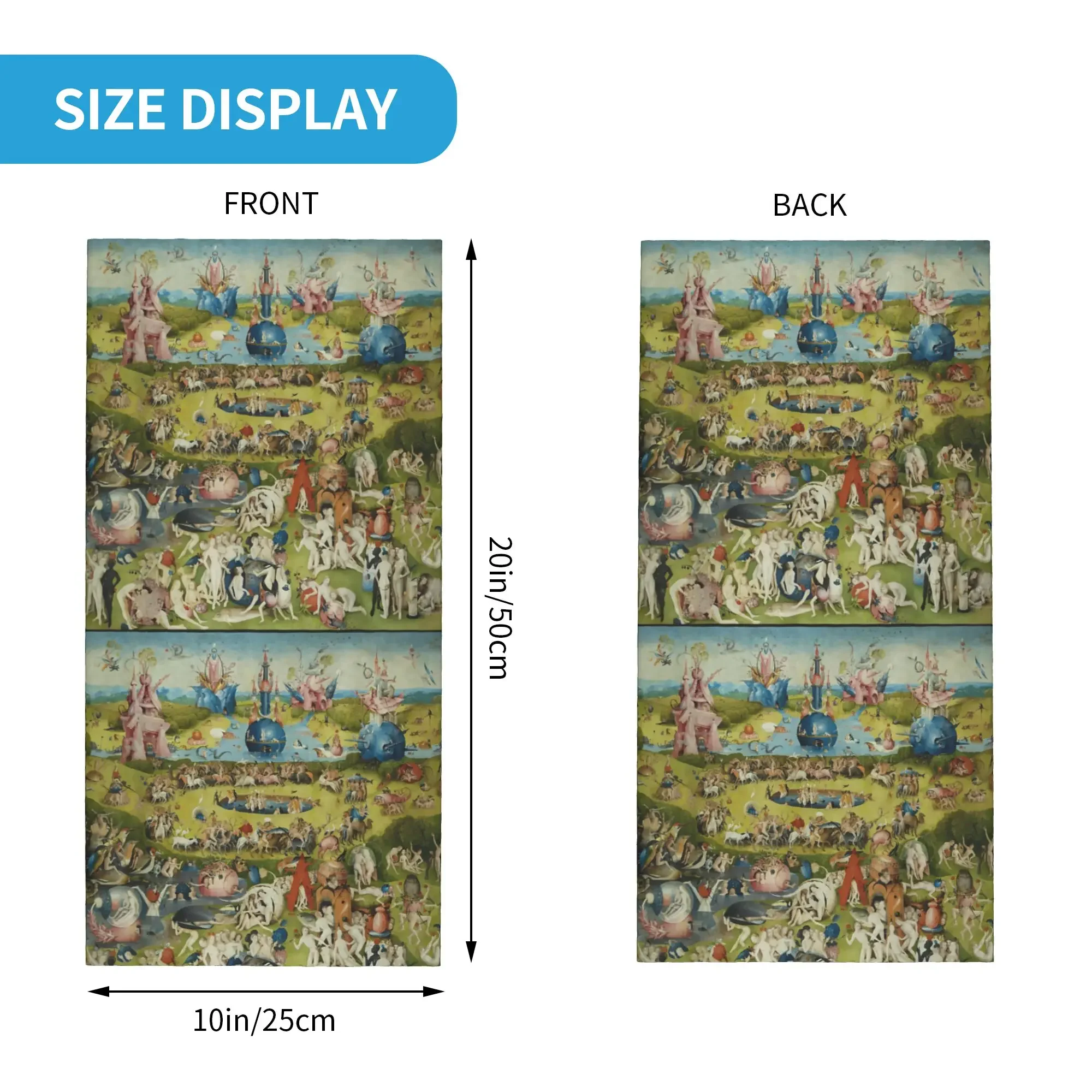 New Hieronymus-Bosch The Garden of Earthly Delights Bandana Neck Cover Printed Art Balaclavas Magic Scarf Multi-use Headwear Adu