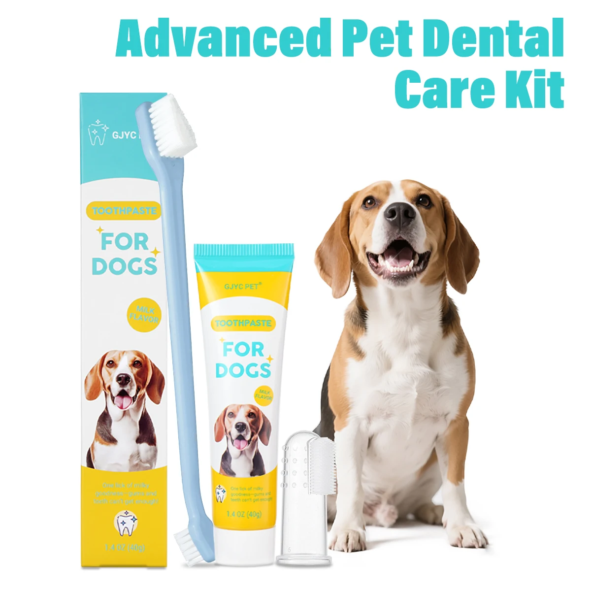 Kit de cuidados dentários para cães e gatos, pasta de dente, escova de dentes, limpeza profunda, refresca o hálito, reduz a placa, tártaro, cuidados bucais para todas as raças