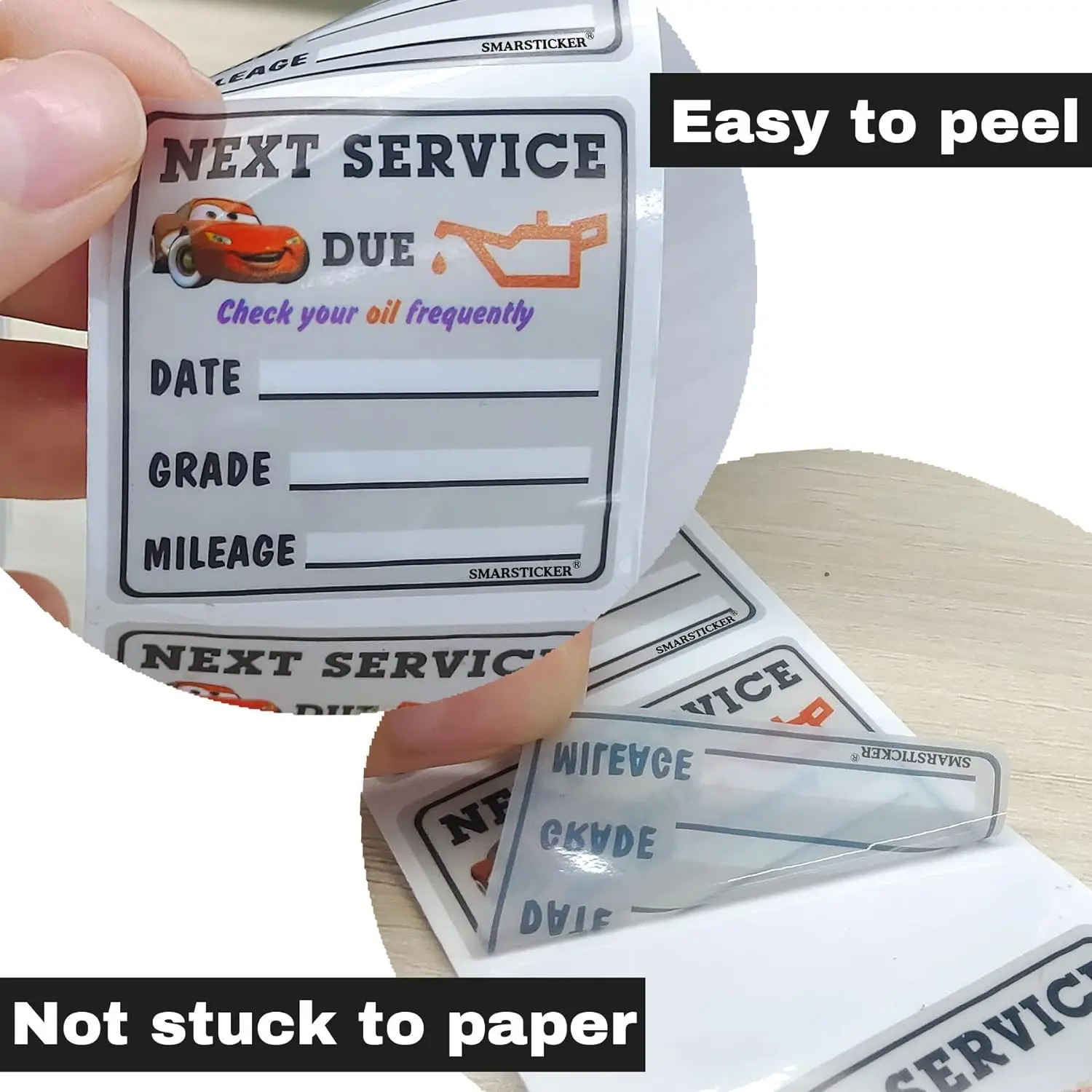 1.75*1.75inch Oil Change Service Due Reminder Window Stickers Static Cling Low-Tack Auto Maintenance No Residue Car Stickers 500