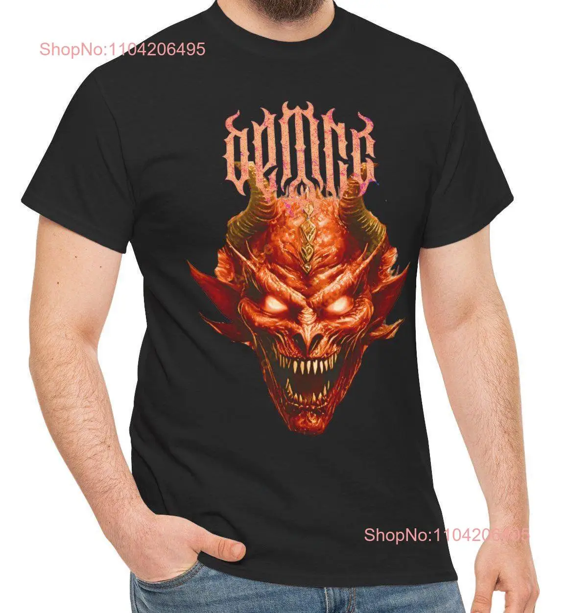 Heavy Cotton T Shirt Dracula demon digital print vibrant color long or short sleeves