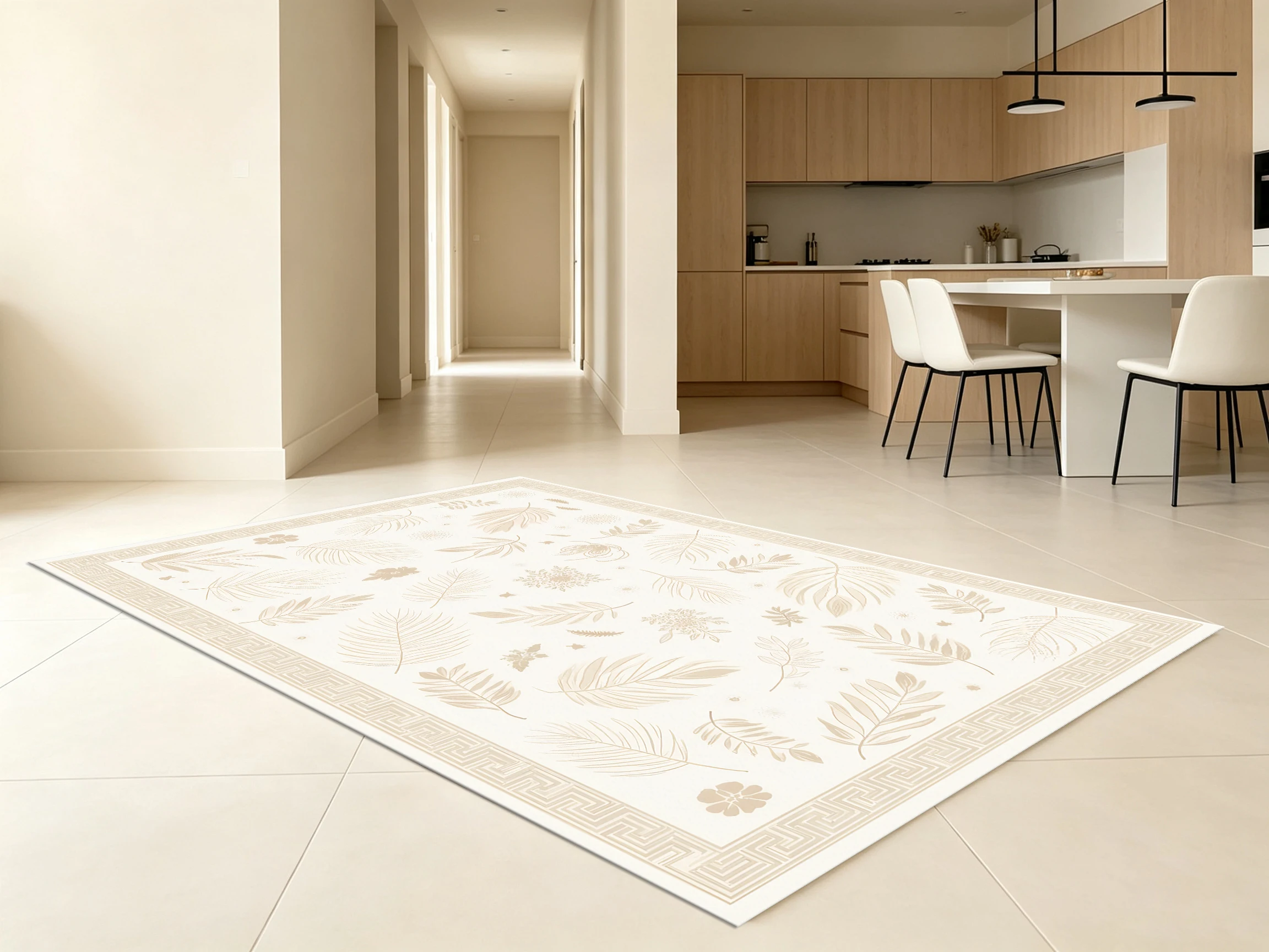 2D Large Rug with Red, Brown, and Beige Color Blocking, Featuring a Retro Persian Pattern. a Vintage, Luxurious Style, Soft