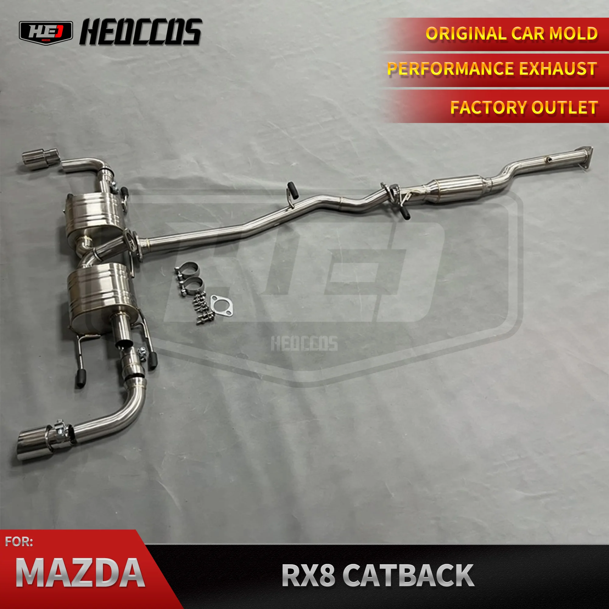 Układ wydechowy Catback HEO ze stali nierdzewnej do Mazda RX8 2008+