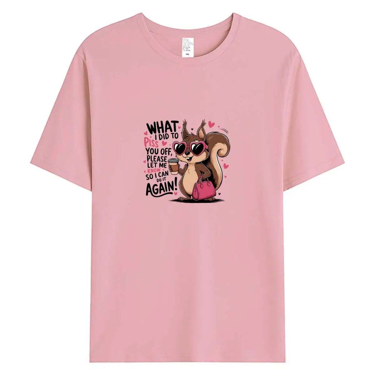 女性 Tシャツトップス夏の女性の服綿 100% 半袖 Tシャツ面白いリスグラフィック Tシャツ特大女性 Tシャツ