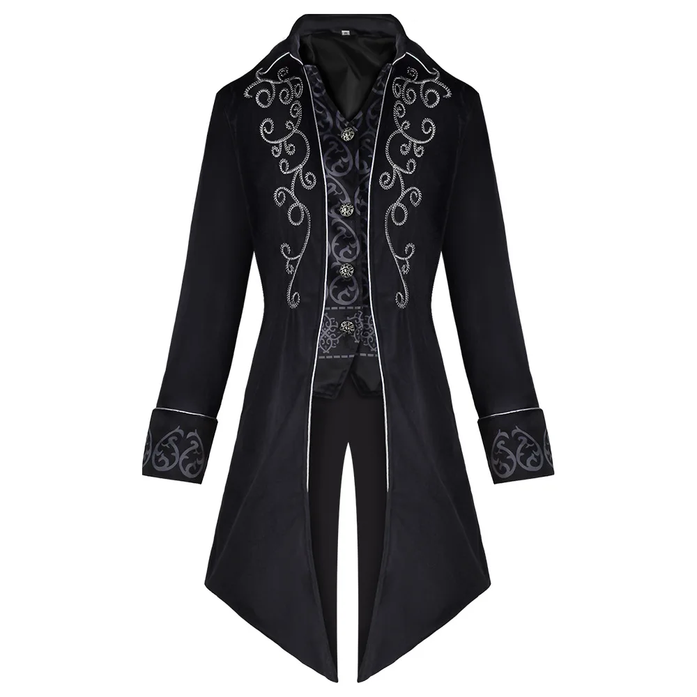 

Medieval Men's Jacket Winter Man Trench Coat Gothic Windbreaker Victorian Overcoat Steampunk Tailcoat Punk Jackets Men Clothing