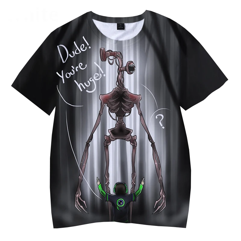 Nieuwe Mode Sirene Head 3d Print T-Shirt Voor Jongens Meisje Casual Korte Mouw Horror Game Tee Harajuku Streetwear Cool Oversized Top