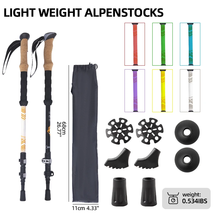 

Customizable 3-section Hiking Pole Graphite Black Carbon Fiber 7075 Aluminum EVA Rubber Mountaineering Outdoor Adventure