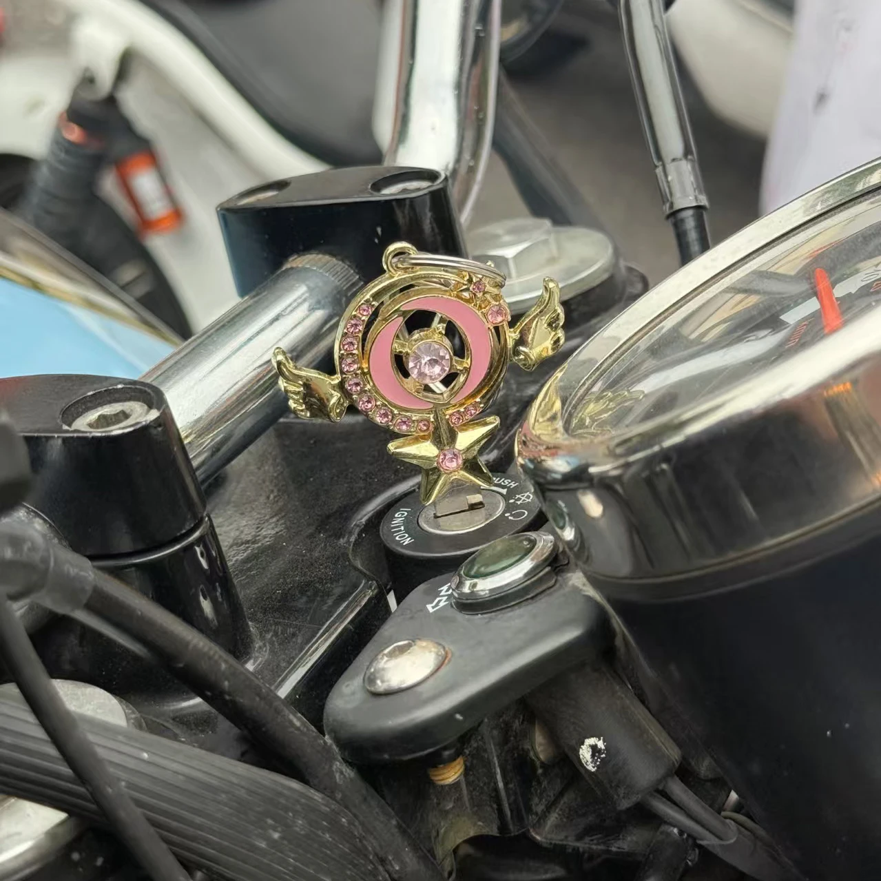 Cardcaptor Sakura Warrior Scepter Star Moon Magic Wand Motorcycle Car Personalized Key Chain DIY Modification Replacement Handle