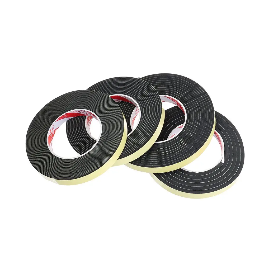 2/5/10m Single Sided Foam Sponge Window Door Seal Strip Adhesive Waterproof Weather Stripping Rubber Strip Tape Home Improvement