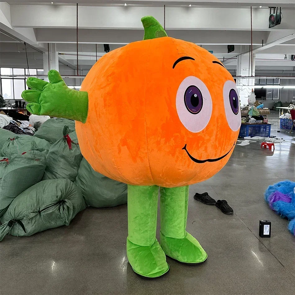 Inflatable Pumpkin Mascot Costume Adult Cartoon Character Outfit Attractive Suit Birthday Gift Carnival Party Events No Battery