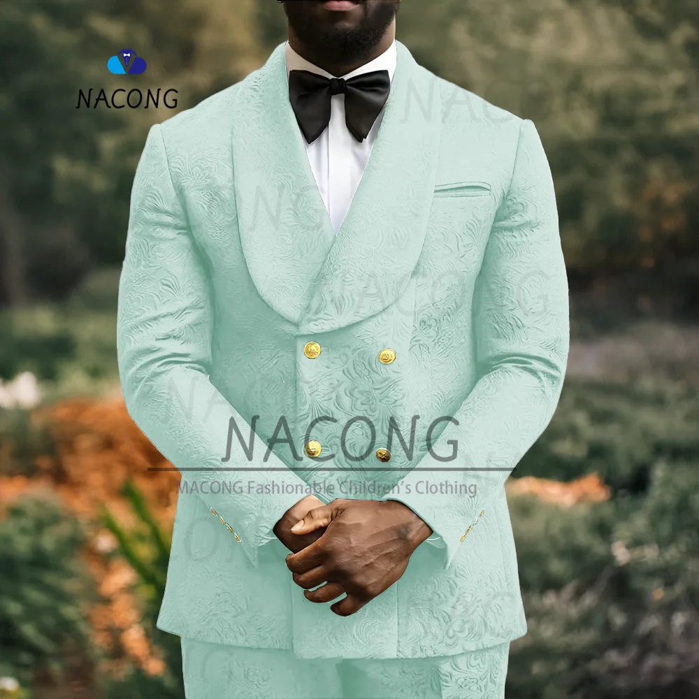 Men's Suit 2025Formal Floral Wedding Slim Fit Design Elegant Men's Suit Groom Tuxedo Three Piece Party Dress
