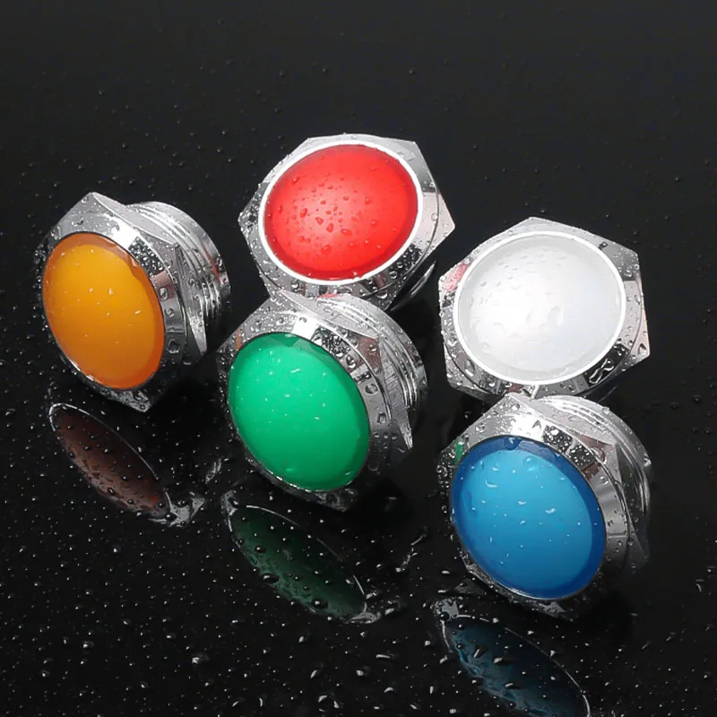 12/16/19/22MM LED Ball Head Metal Indicator Light No Wire With Welding Foot Red Yellow Blue Green White Power Signal Lamp