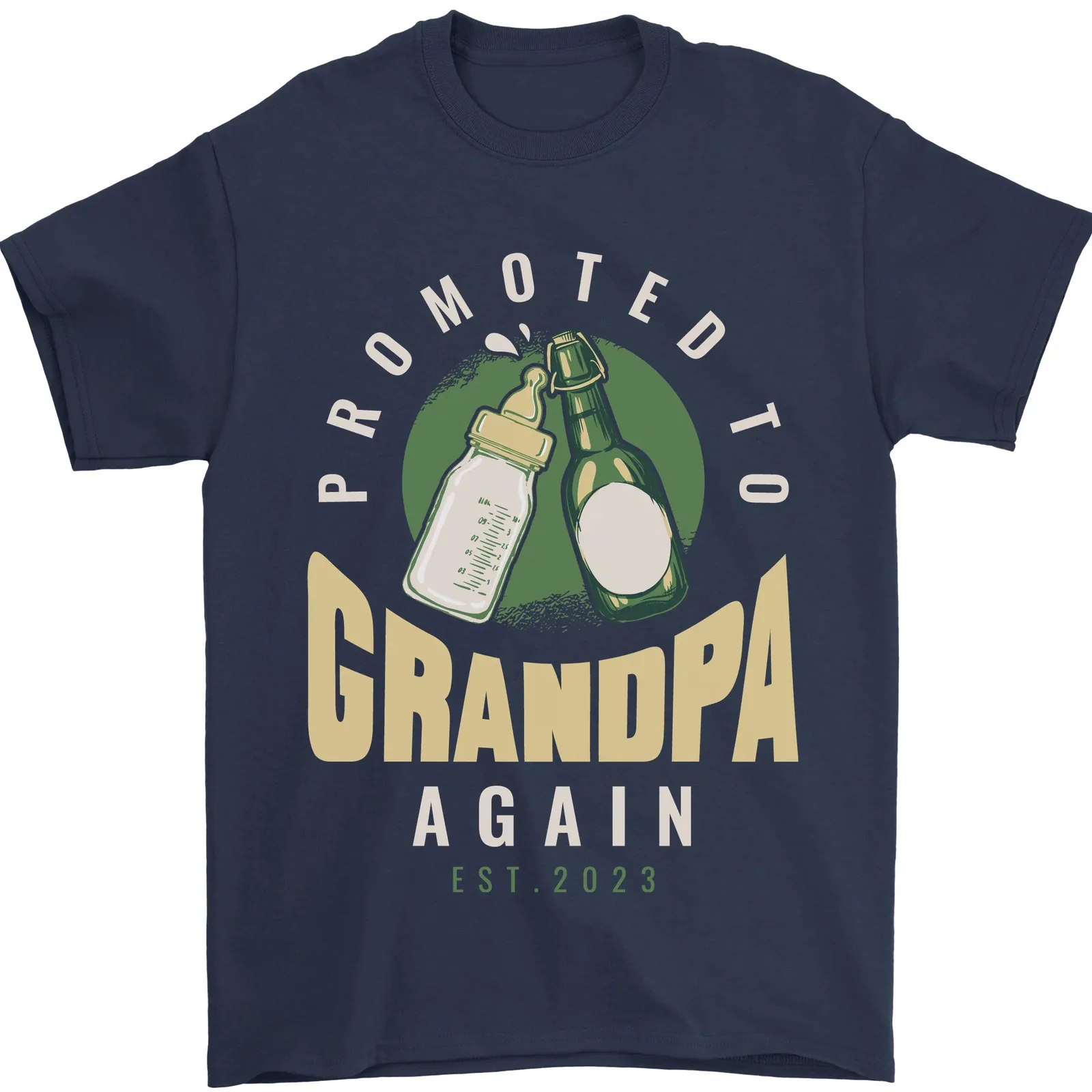 Promoted Yourself Grandfather Est. 2023 Men's 100% Cotton