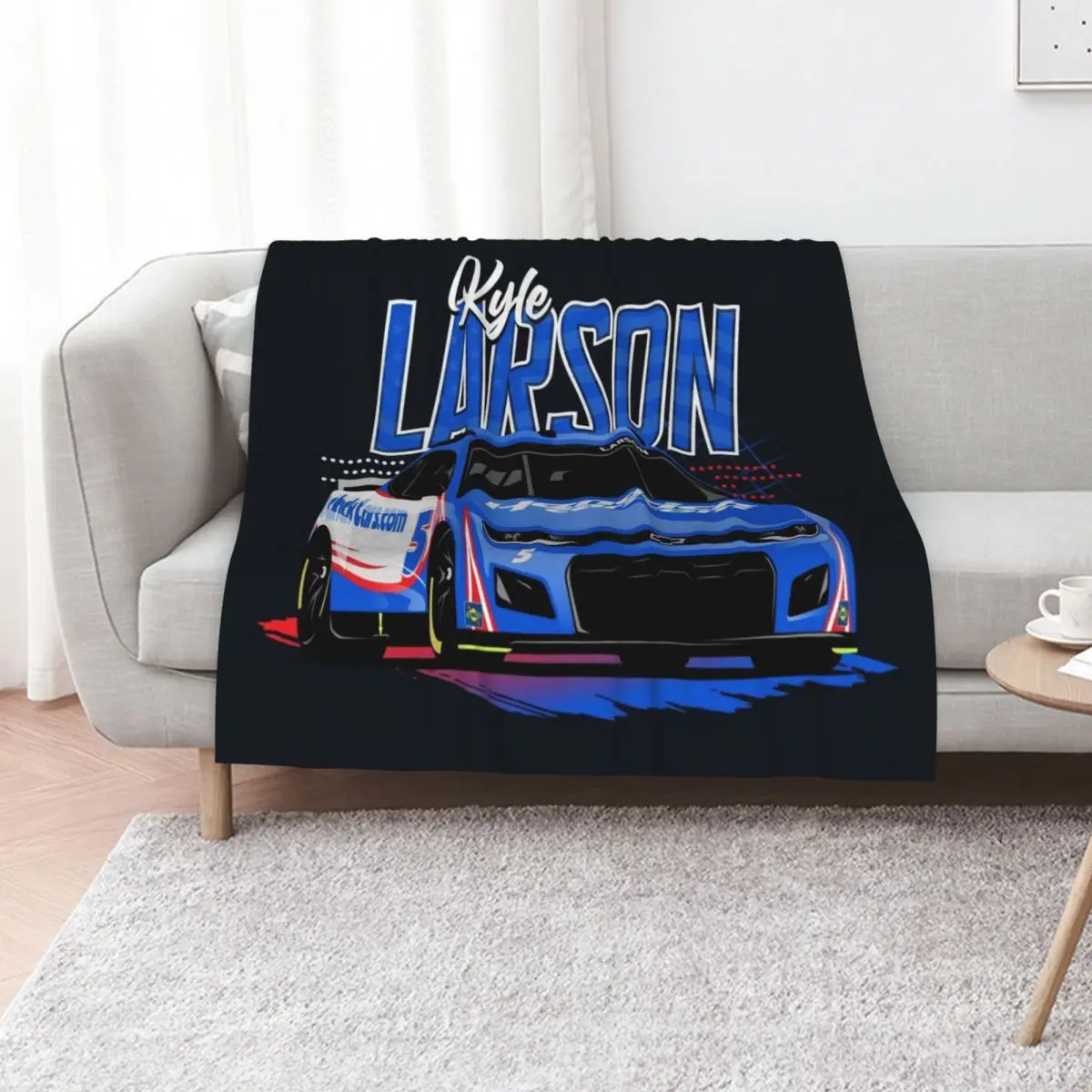 

Kyle Larson 2022 Nascar Throw Blanket warm winter Quilt Tourist Flannel Blankets