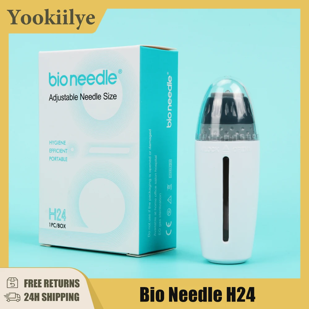 Bio Needle H24 Beard Derma Stamp Micro-Needling Adjustable Needle Size for Hair Re- Growth Treatment Dermastamp for Hair