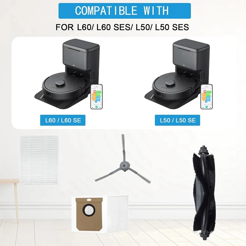 Запчасти для пылесоса Eufy L60/ L60 SES/ L50/ L50 SES, основная боковая щетка, фильтр НЕРА, мешки для пыли