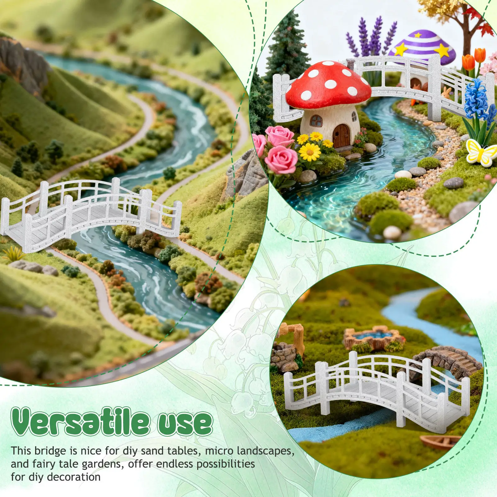 Miniature Arch Bridge Creative Design Elegant Vintage Style for Fairy Garden Micro Landscape Outdoor Decoration Micro Garden