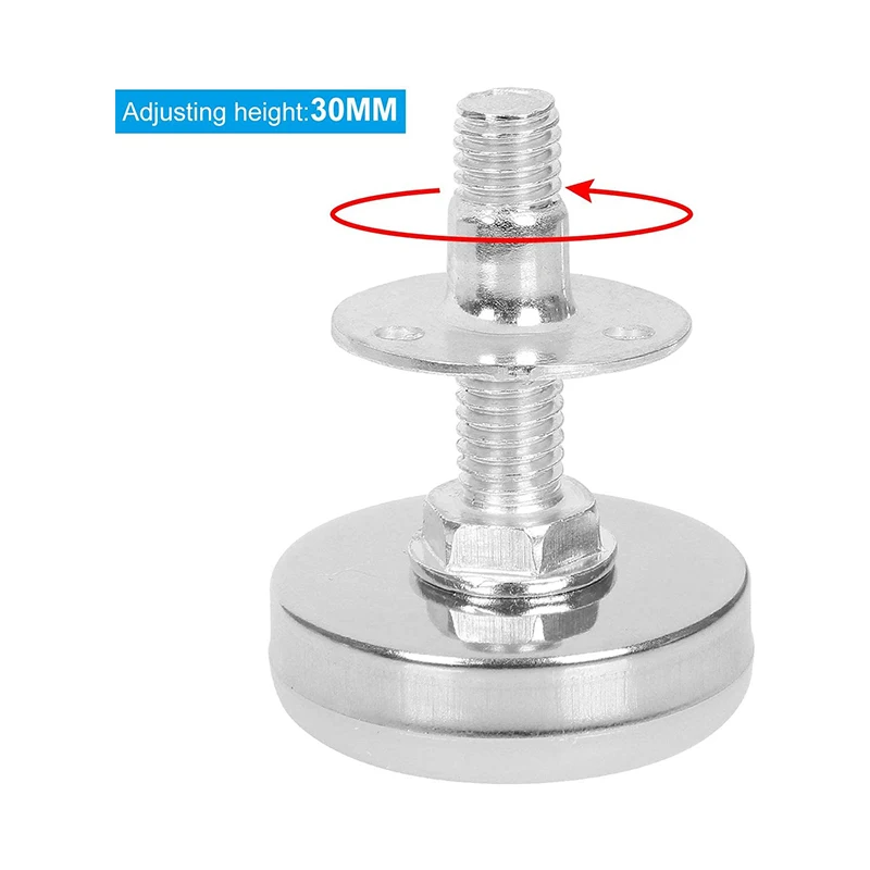 16PCs Furniture Foot Pad M8x30mm Adjustable Table Feet with T Nut Bolt for Chairs Cabinets Workbenches and Furniture Levelers