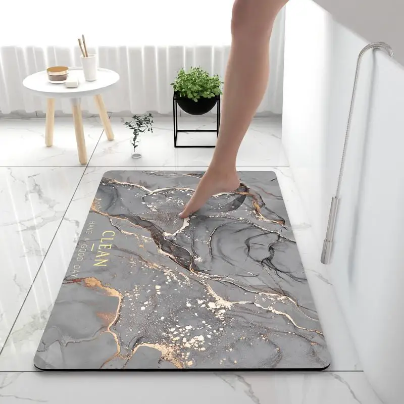 

New Soft Silicon Dendroid Bathroom Absorbent Mat Non-Slip Quick Dry Foot Pad Toilet Bathroom Carpet Home Use Finished Product