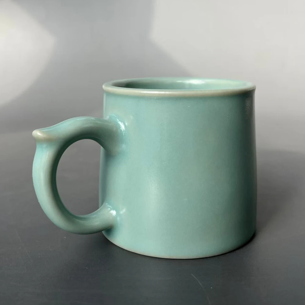 Ru Porcelain Genuine Antique Glaze Mug Coffee Cup Handmade Nail Support Firing Tea Set