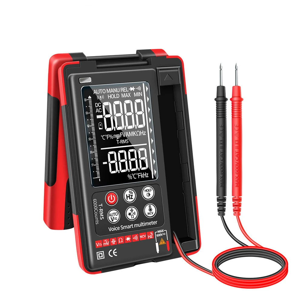 Q60 digital multimeter hochpräziser digitaler transistor tester 6000 zählt echte rms auto elektrische kapazität meter