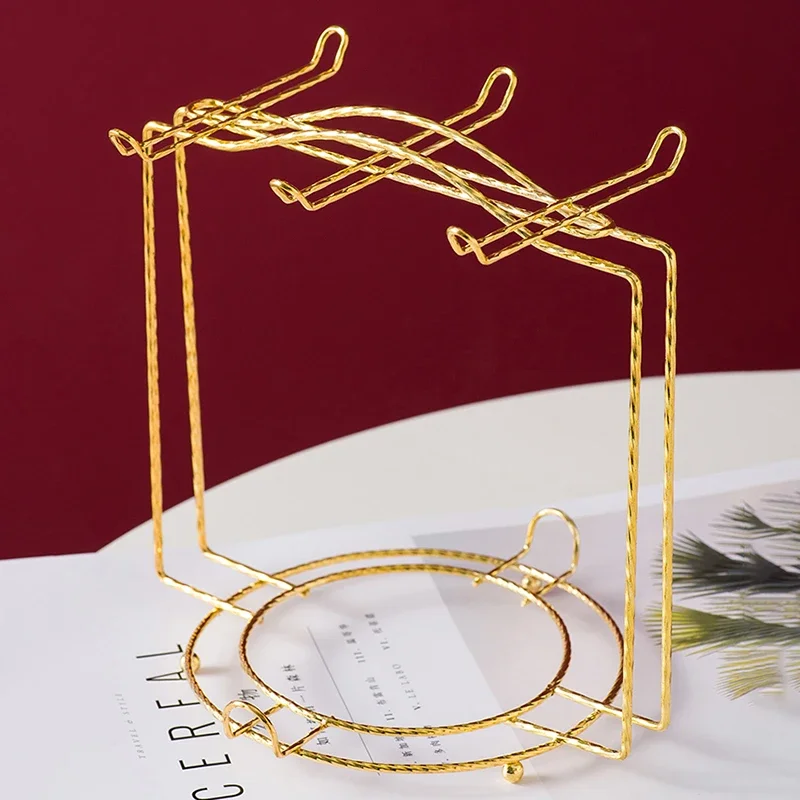 

Cup Rack Stand Holder Gold Silver European Iron Standing Mug Saucer Ceramic Cup Holder Household Counter Bar Kitchen Supply