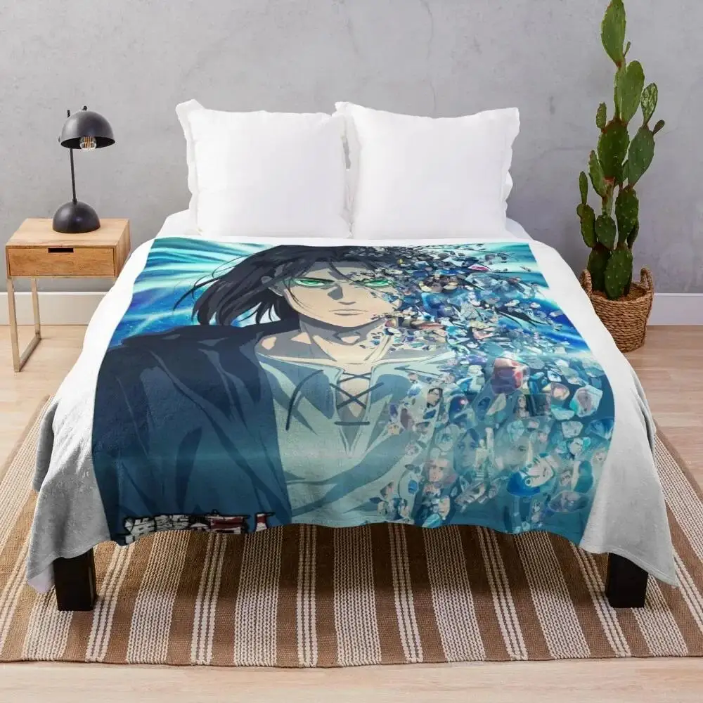 

Очень большое декоративное одеяло с изображением персонажей из последней части сериала «Атака Титанов»