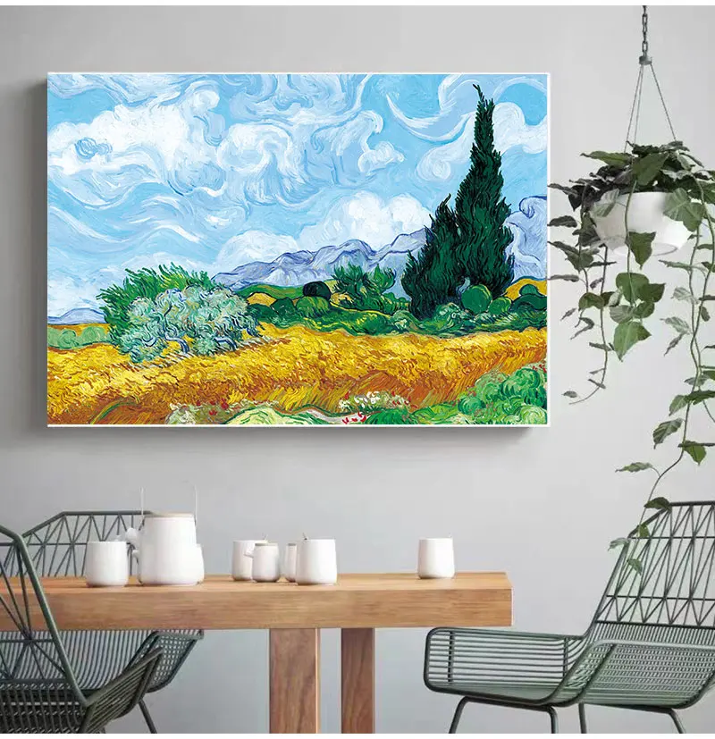 Print Poster Picture Wall House Decoration Murals  Van Gogh Oil Painting Works Sunflower Apricot Abstract A4 A3 A2 Canvas Art