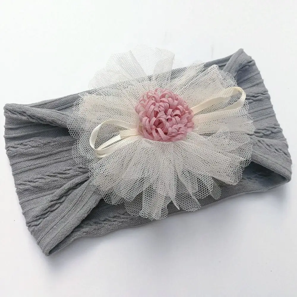 

Kid Headdress Mesh Flower Headband Jacquard Elastic Soft Stretchy Baby Headband Newborn Bow Hair Band Outdoor Party