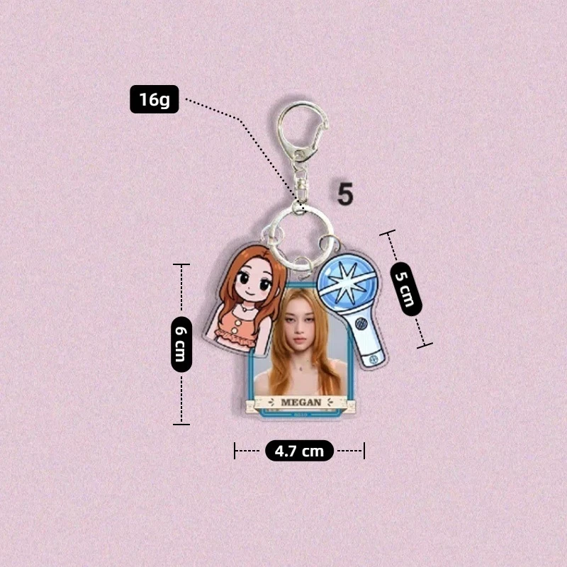 Katseye Girl Group Keychain Bag Charm Manon Megan Daniela Acrylic Pendant For Fans Purse Zipper Pull Cute Gift For Teens view 2