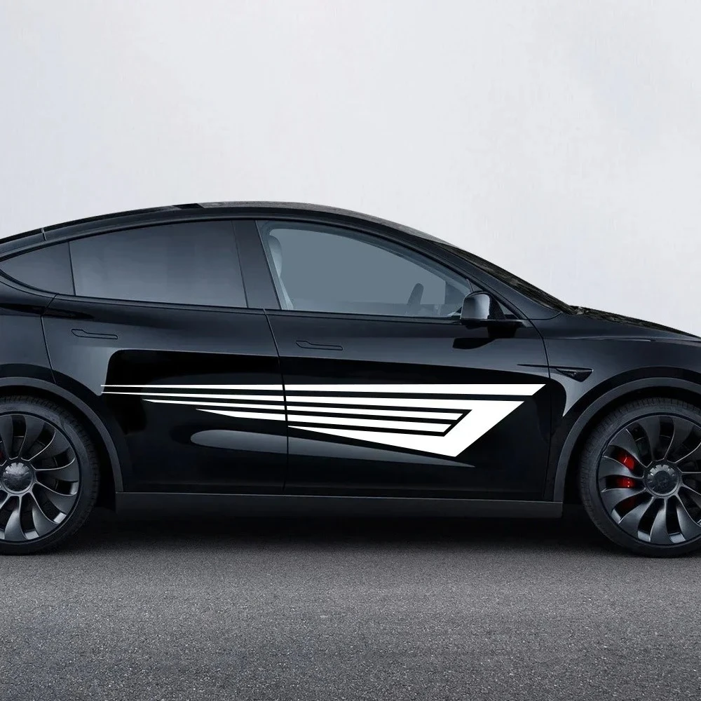

2 шт. наклеек на боковые двери автомобиля для Tesla Model Y, виниловые наклейки из ПВХ, водонепроницаемые, для стайлинга кузова, декоративные наклейки для самостоятельного оформления, аксессуары