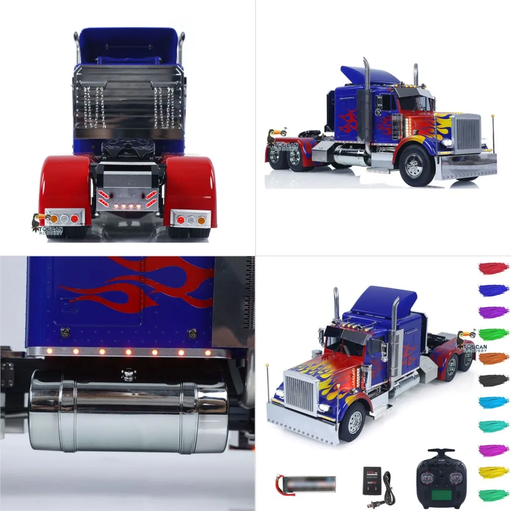 1/14 مخصص لتقوم بها بنفسك TAMIYA 6x4 RTR RC شاحنة جرار 56344 ST8 راديو التحكم شاحنة سيارة الصوت مصباح وحدة الدخان الهيكل تعليق