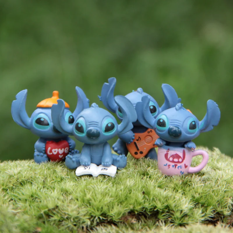 4/12pcsDisney Stitch Figure Toy Set Anime Mini Stitch Action Figures Dolls Home Party Supply Decoration Toys Christmas Gift Toys